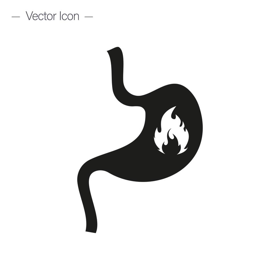 a partire dal acido riflusso o bruciore di stomaco e gastrite. indigestione e stomaco dolore i problemi concetto. isolato vettore illustrazione