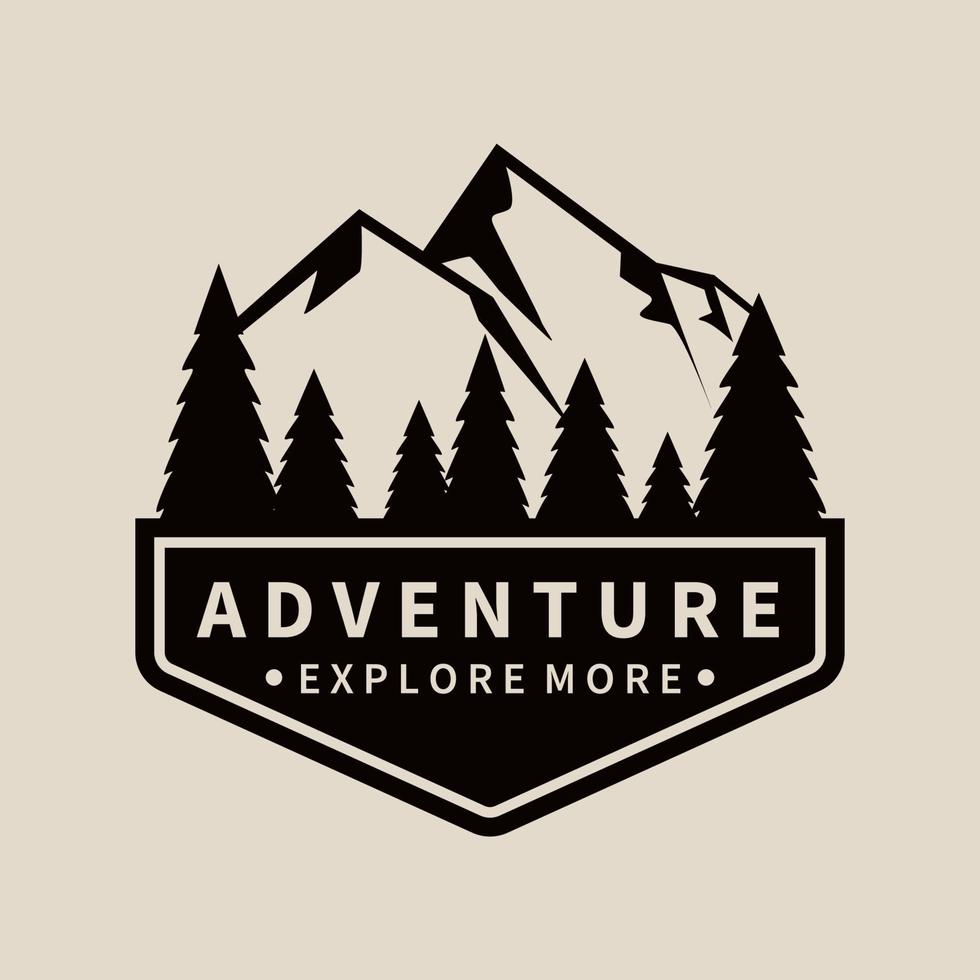 illustrazione vettoriale di montagna logo design, avventura all'aria aperta.