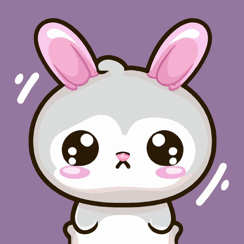 carino coniglio illustrazione coniglio kawaii chibi vettore disegno stile coniglio cartone animato coniglietto