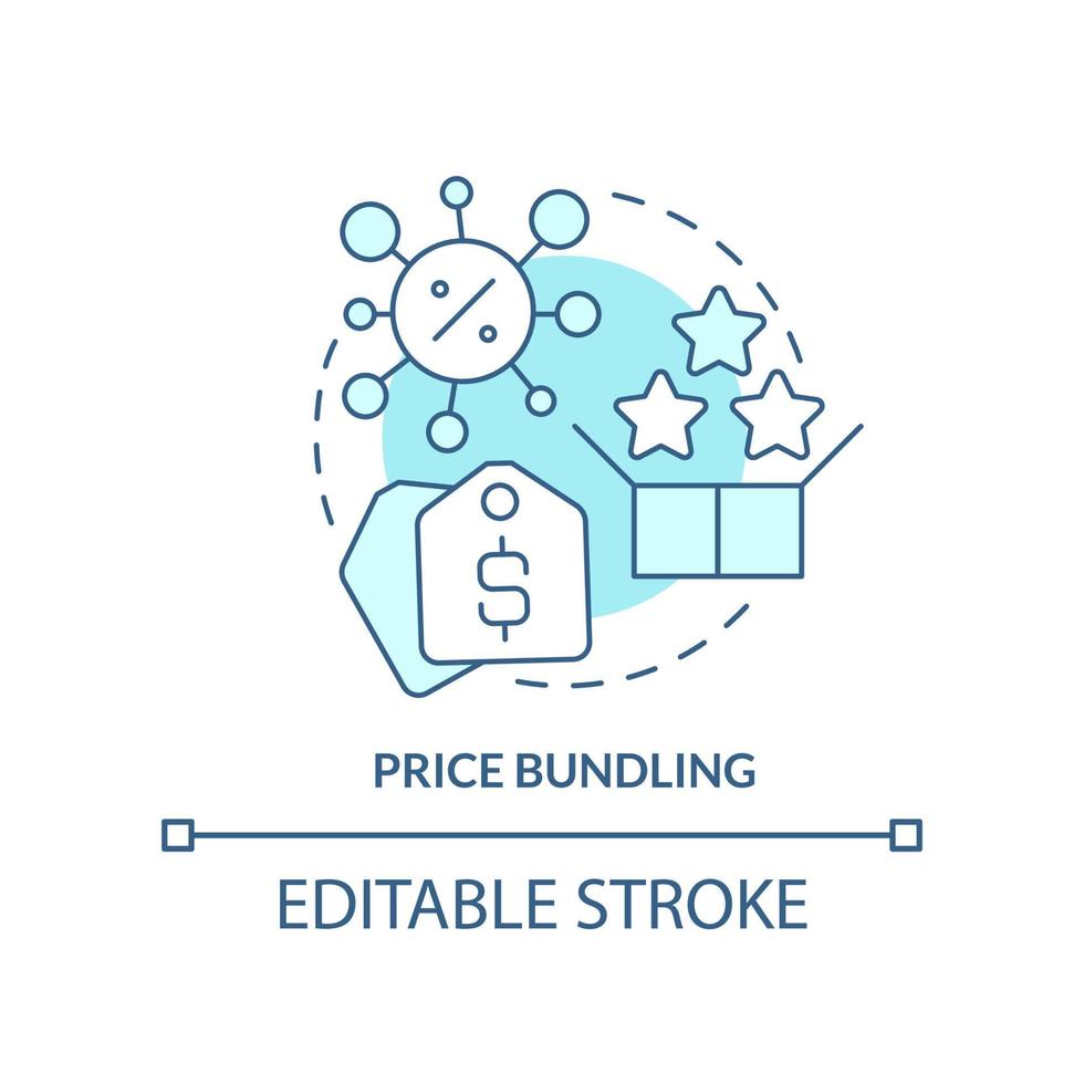prezzo impacchettare turchese concetto icona. prodotti e Servizi. genere di sconti astratto idea magro linea illustrazione. isolato schema disegno. modificabile ictus vettore