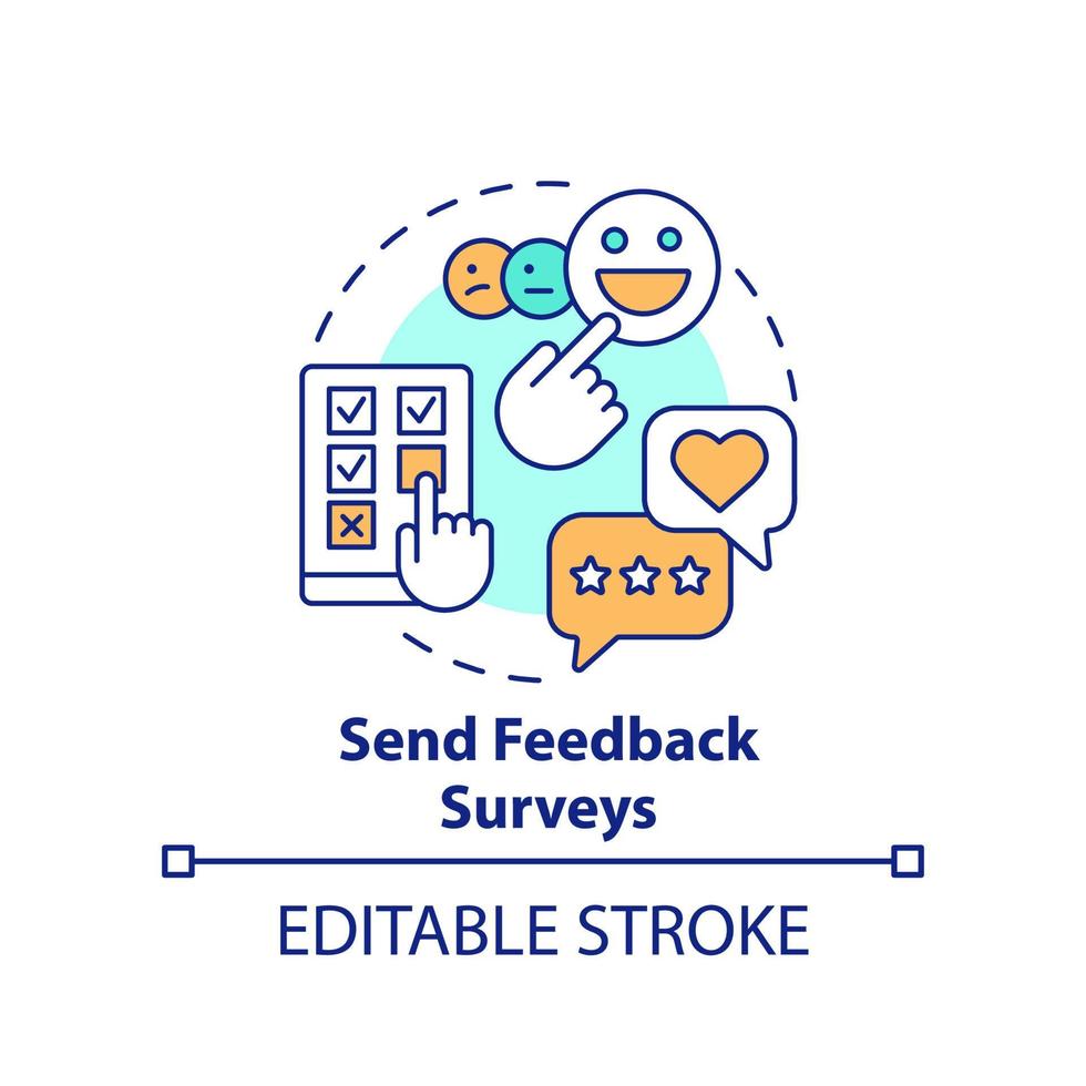 Spedire risposta sondaggi concetto icona. crescente attività commerciale incontro presenza astratto idea magro linea illustrazione. isolato schema disegno. modificabile ictus vettore