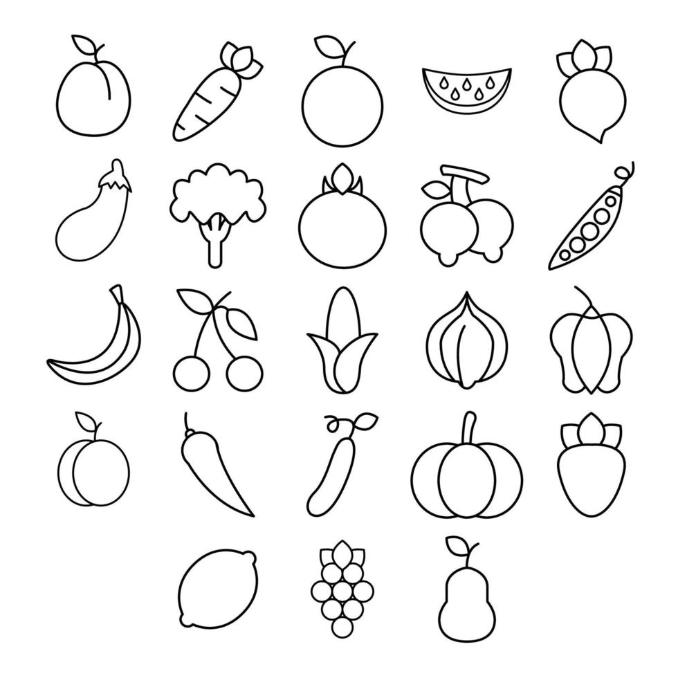 frutta e verdure icona, adatto per un' largo gamma di digitale creativo progetti. vettore