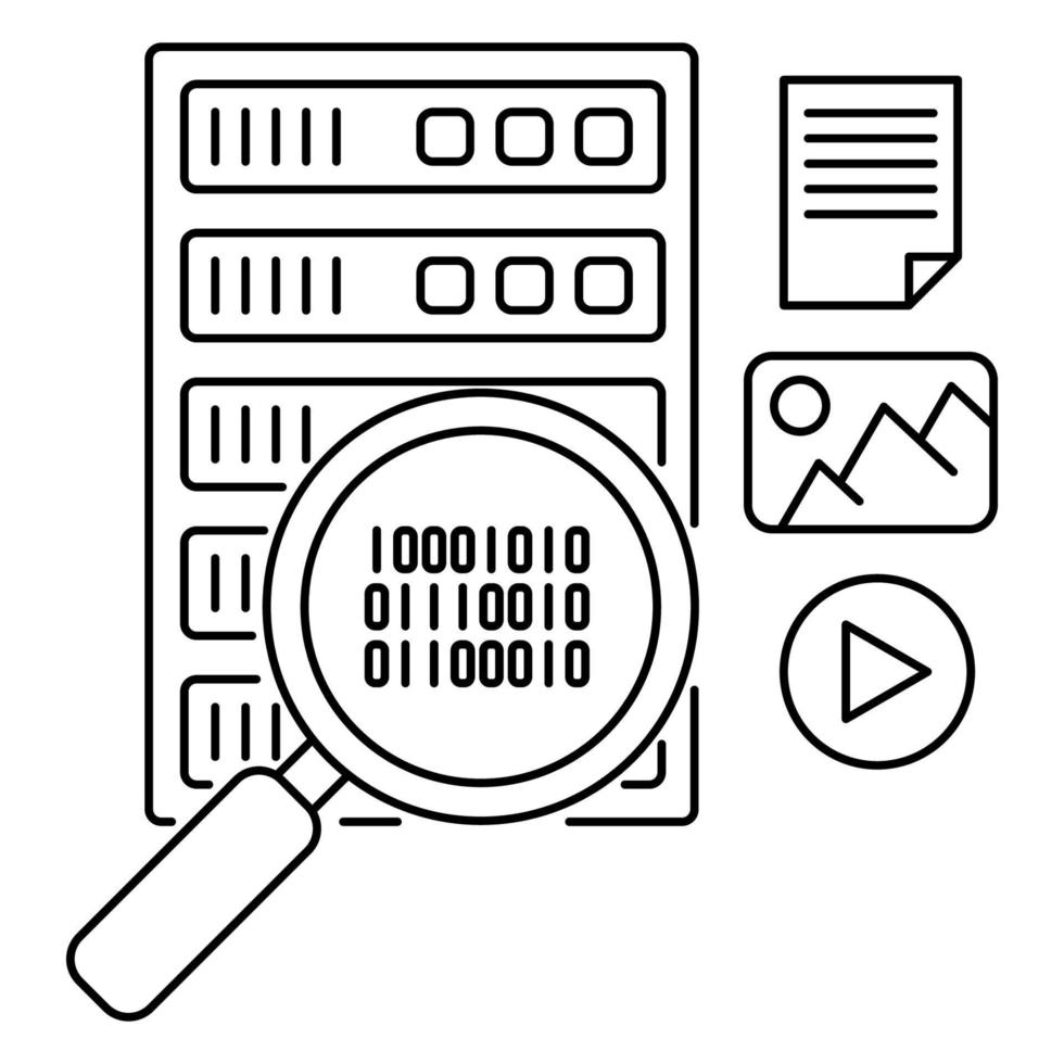 Banca dati ricerca icona, adatto per un' largo gamma di digitale creativo progetti. vettore