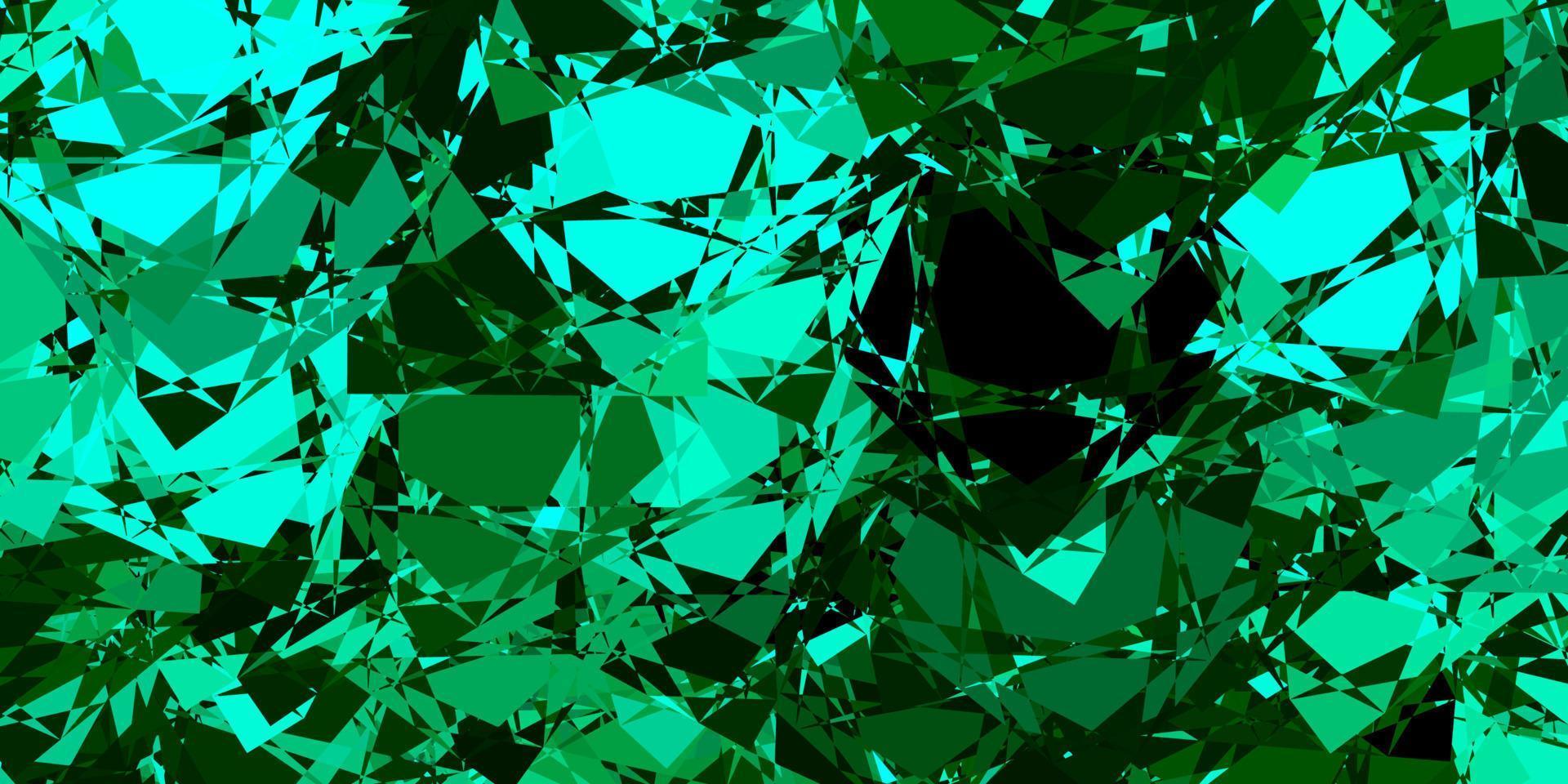 layout vettoriale verde chiaro con forme triangolari.