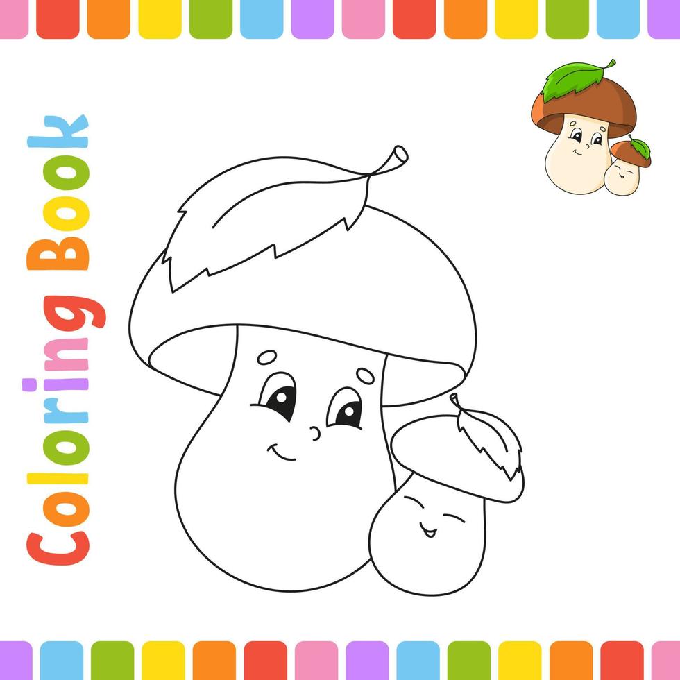 colorazione libro per bambini. allegro carattere. carino cartone animato stile. fantasia pagina per bambini. nero contorno silhouette. isolato su bianca sfondo. vettore illustrazione.