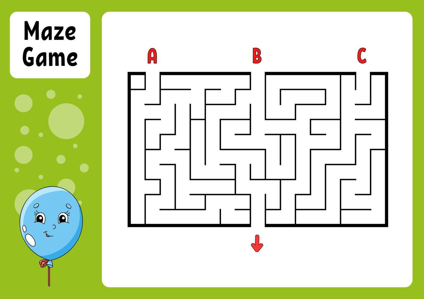 rettangolo labirinto. gioco per bambini. tre ingressi, uno Uscita. formazione scolastica foglio di lavoro. puzzle per bambini. labirinto enigma. trova il giusto sentiero. cartone animato carattere. vettore illustrazione.