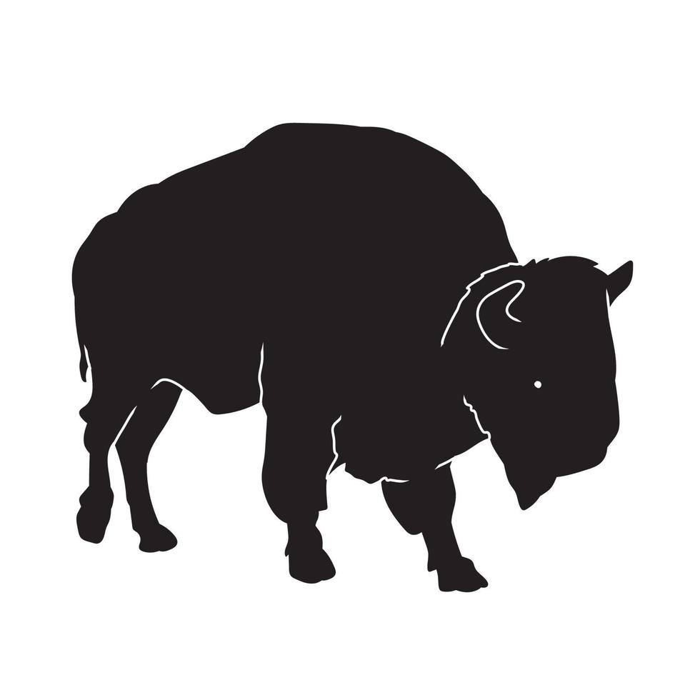 silhouette di un' bisonte animale. silhouette di un' bufalo. vettore