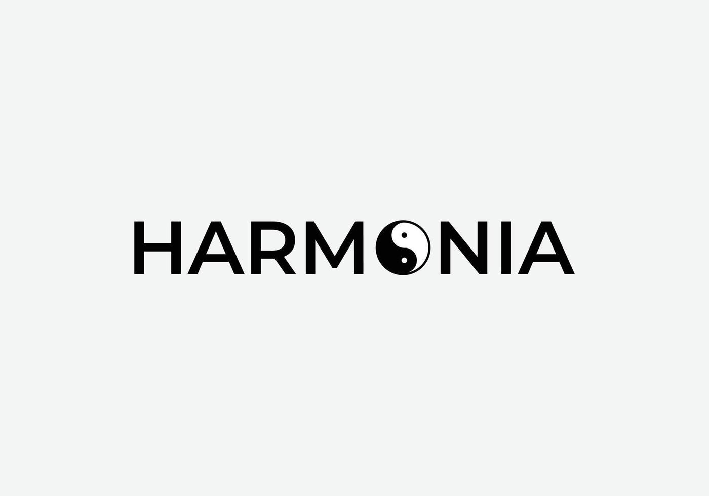 armonia astratto yin tipografia emblema minimalista logo design vettore