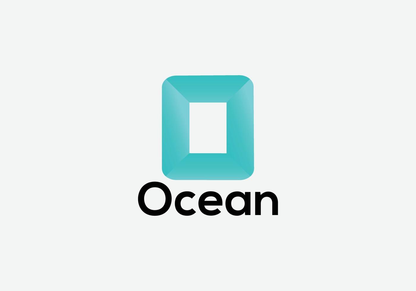 oceano astratto o lettera moderno geometrico logo design modello vettore