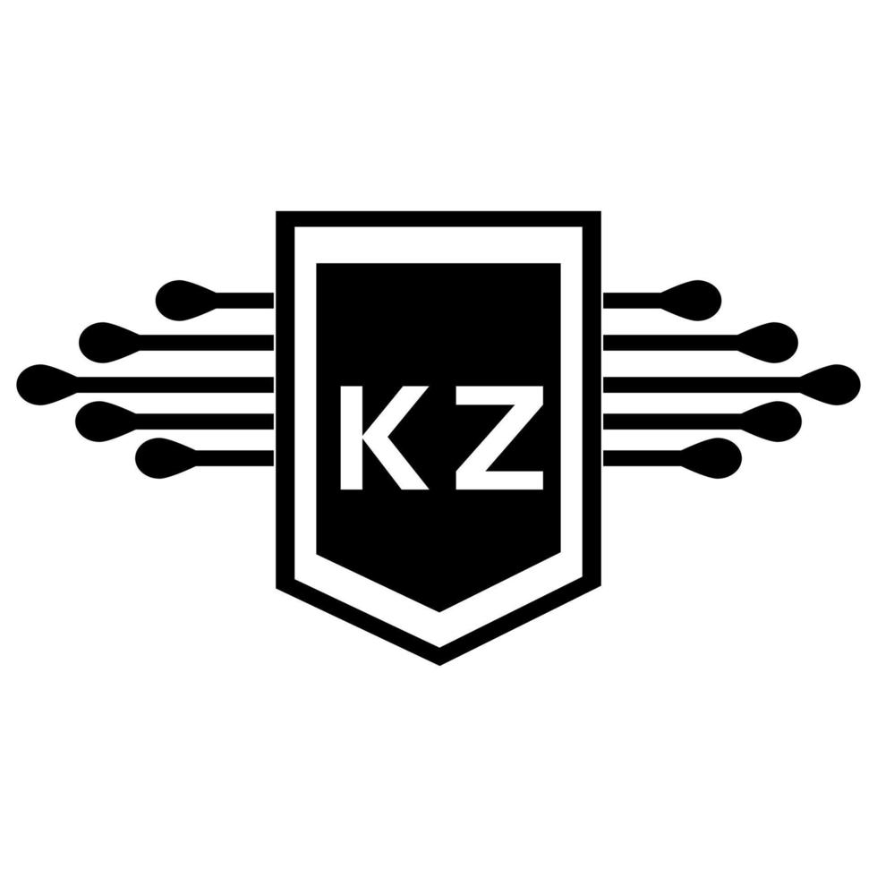 kz lettera logo design.kz creativo iniziale kz lettera logo design . kz creativo iniziali lettera logo concetto. kz lettera design. vettore