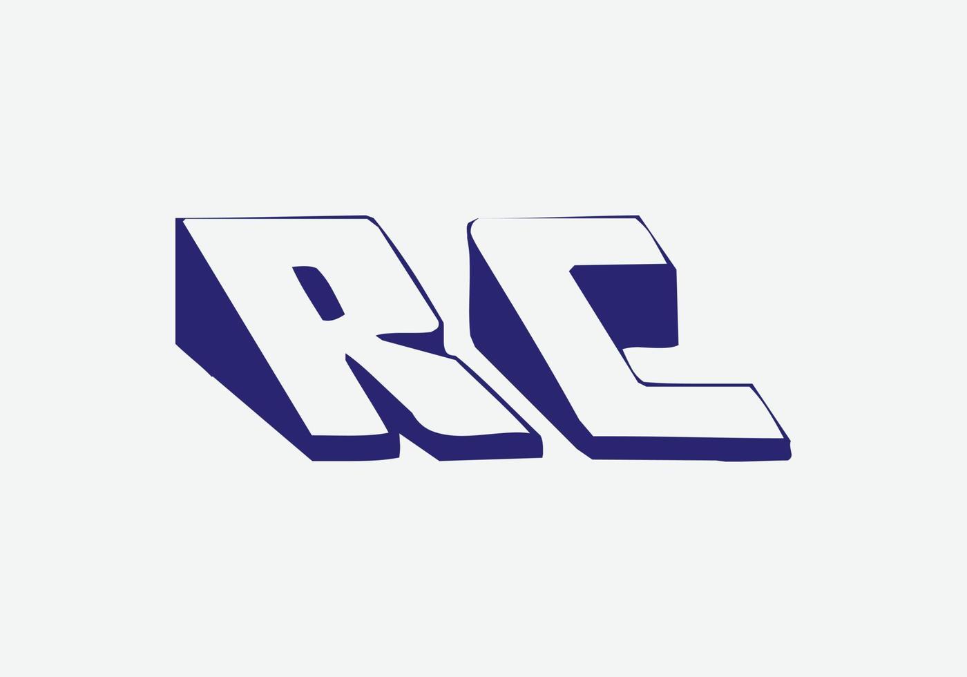 rc 3d logo design modello vettore