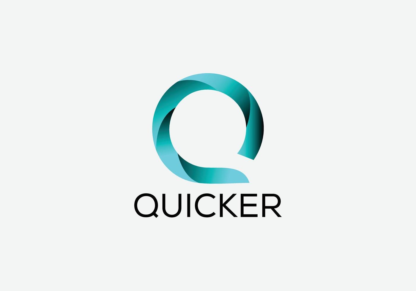 più veloce astratto q iniziale moderno lettera logo design vettore