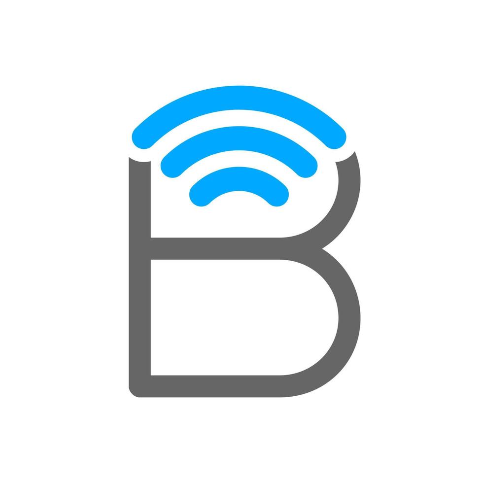 iniziale B Wi-Fi logo vettore