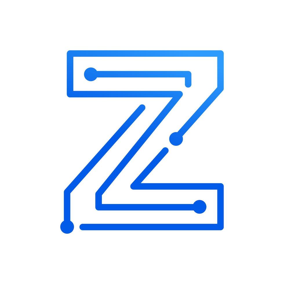 iniziale z tecnologia logo vettore