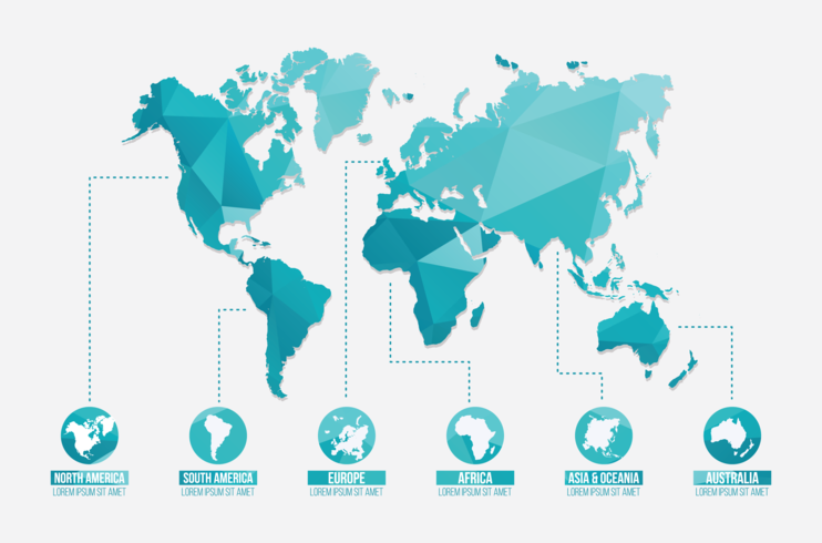 Illustrazione di mappe globali vettore