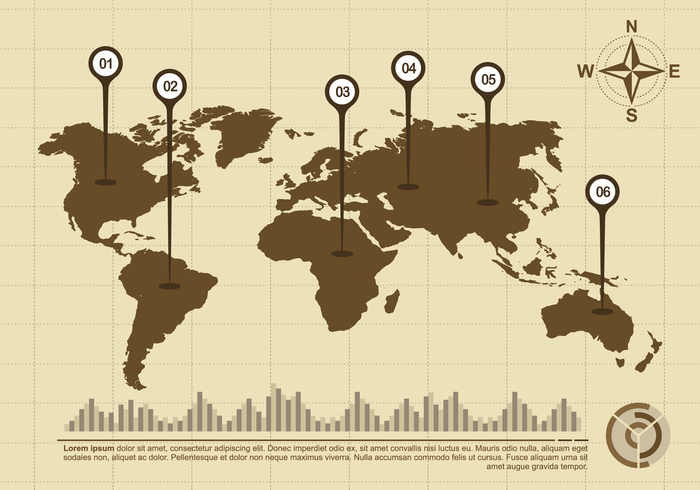 Mappe globali Infographic vettore