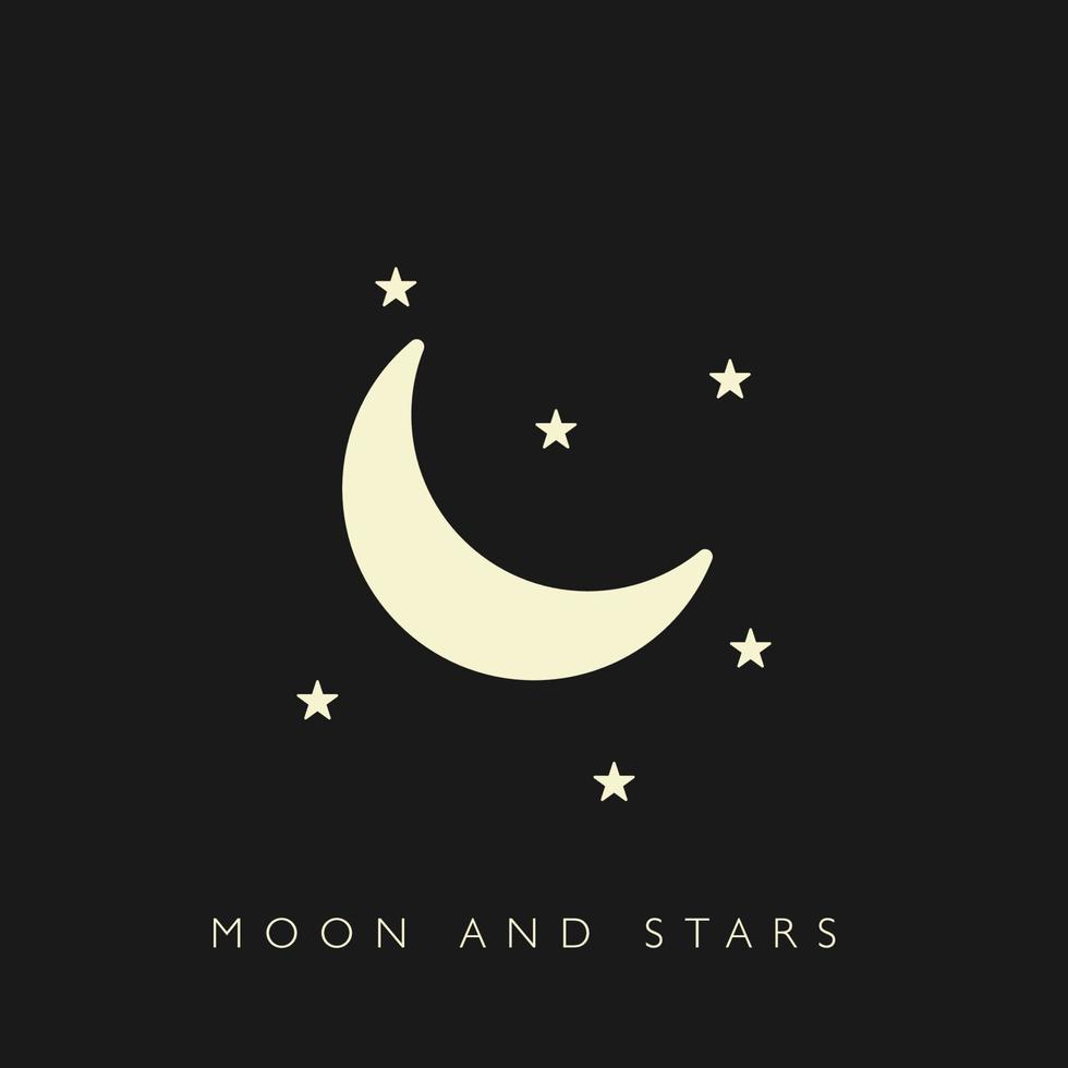 Luna e stelle logo vettore