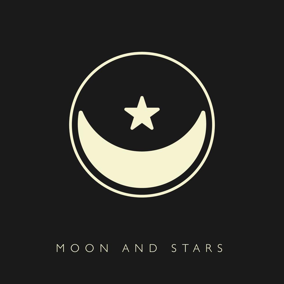 Luna e stelle logo vettore