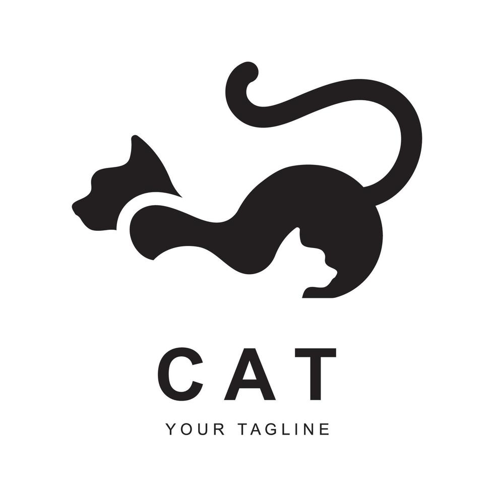 gatto logo vettore con slogan modello