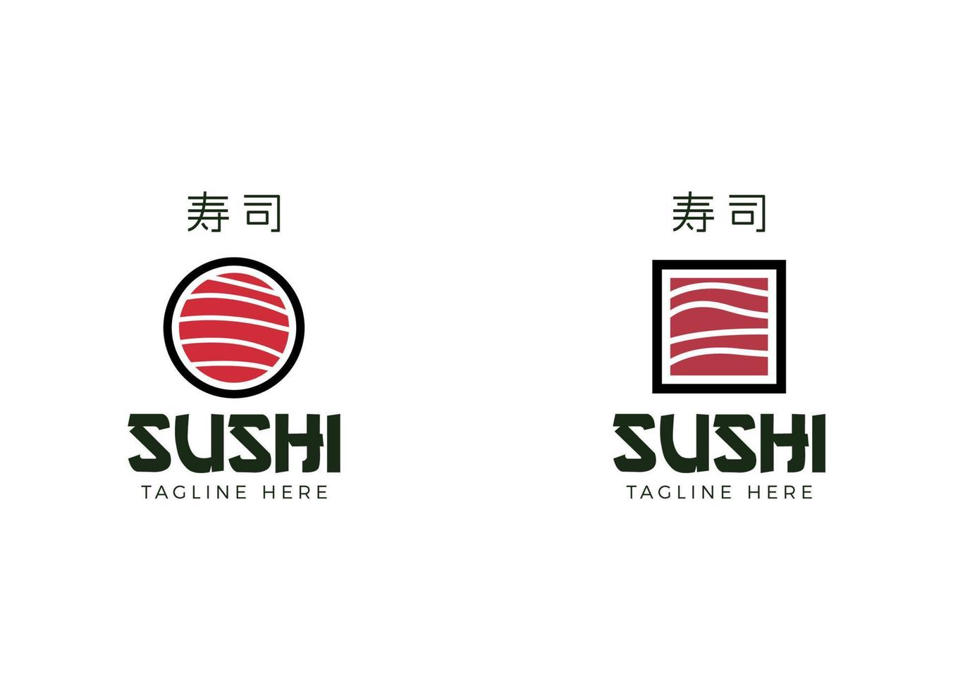 Sushi logo modello. giapponese tradizionale cucina vettore