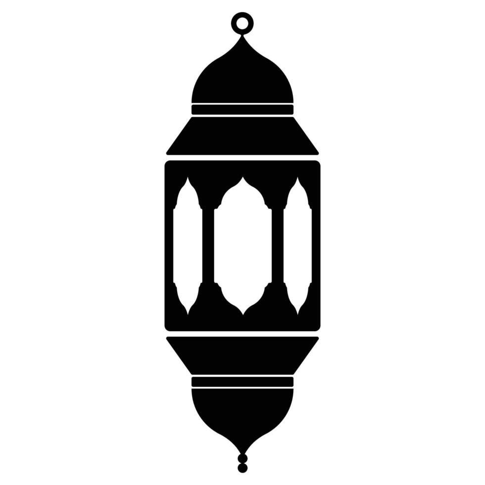 Ramadan lanterna solido nero icona vettore