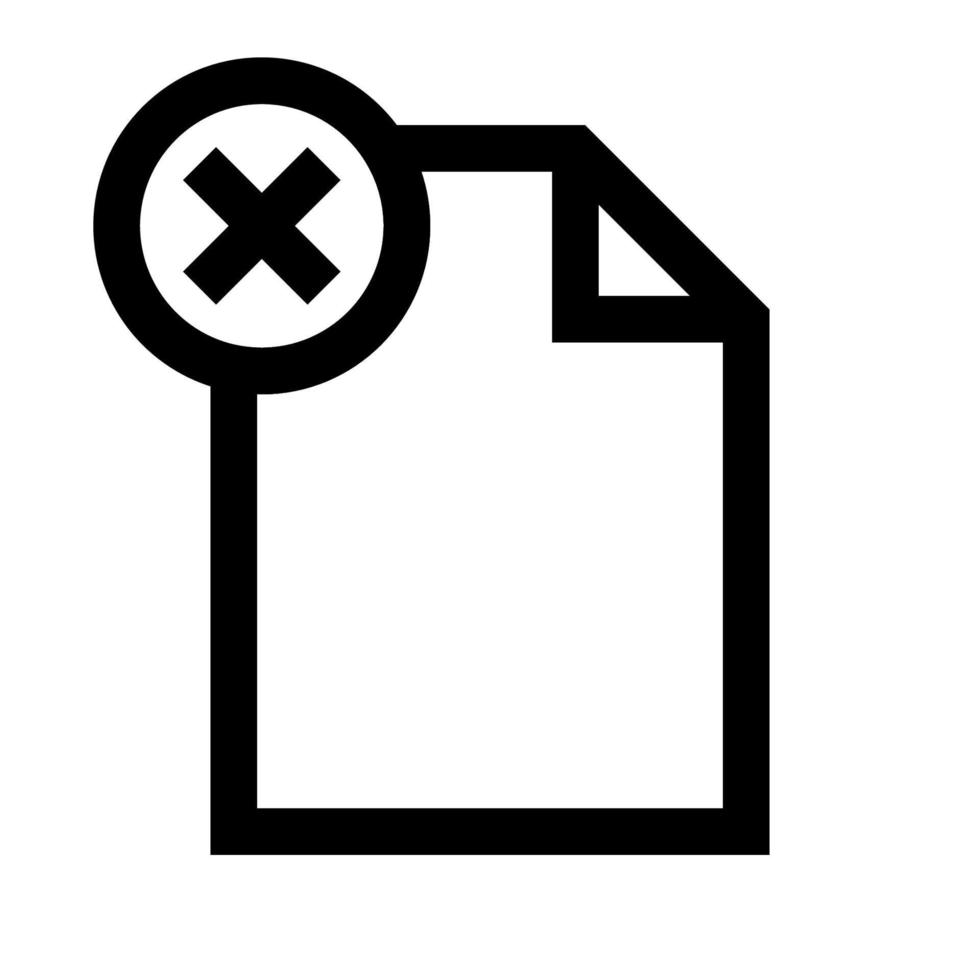Elimina file icona linea isolato su bianca sfondo. nero piatto magro icona su moderno schema stile. lineare simbolo e modificabile ictus. semplice e pixel Perfetto ictus vettore illustrazione.