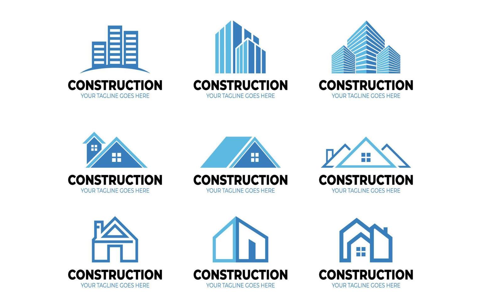 costruzione logo impostato modello vettore