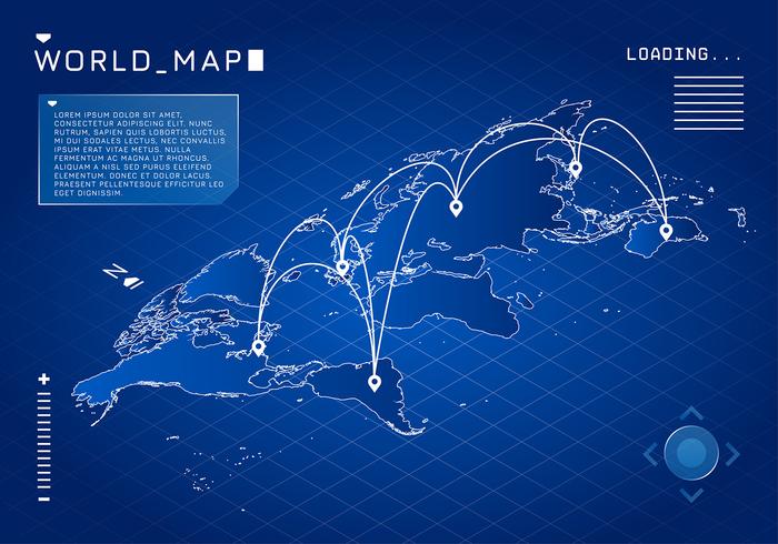 vettore gratuito digitale mappa globale