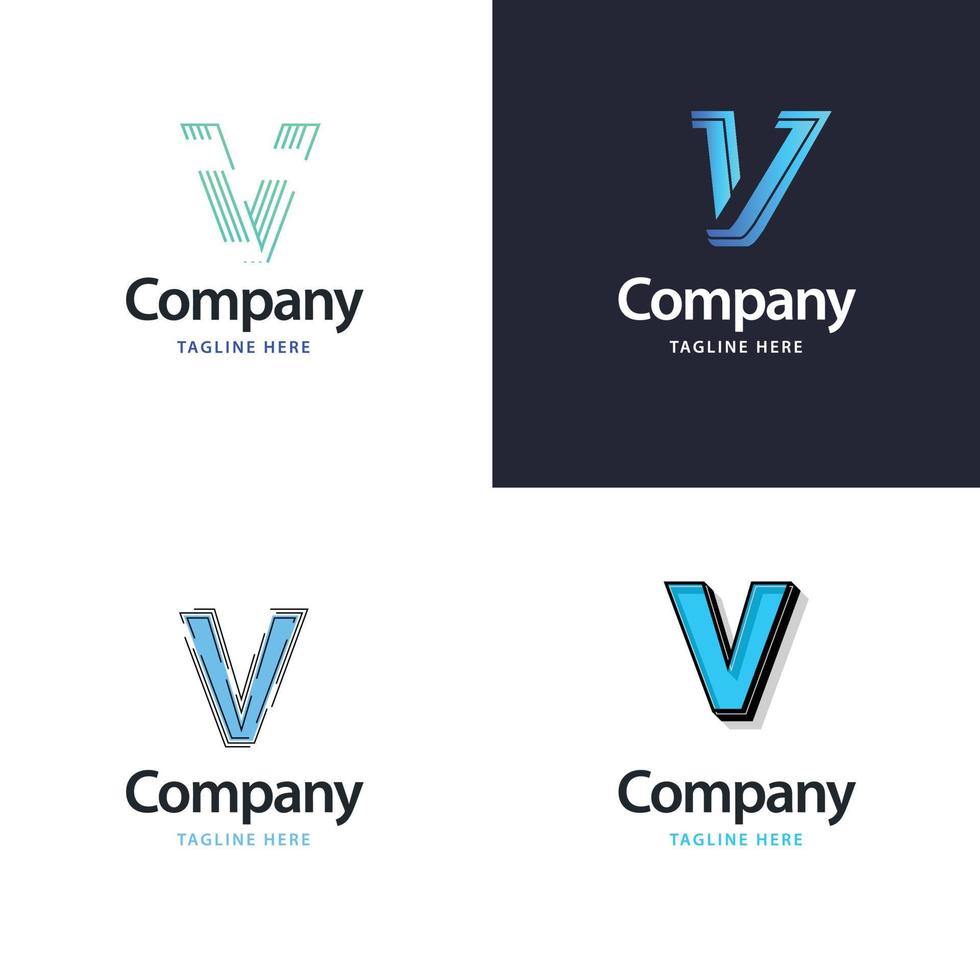 lettera v grande logo imballare design creativo moderno loghi design per il tuo attività commerciale vettore