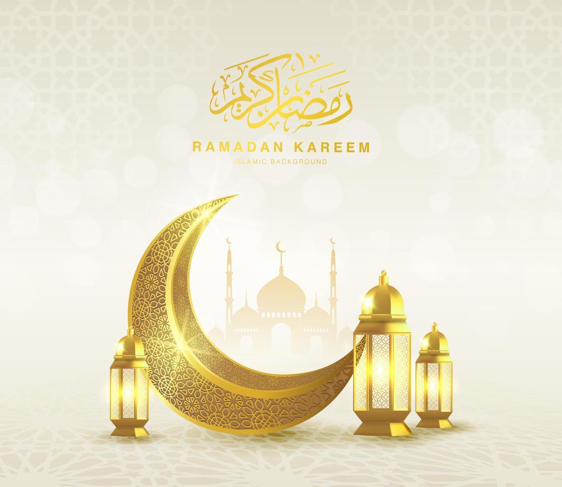 Ramadan kareem Arabo d'oro bandiera vettore