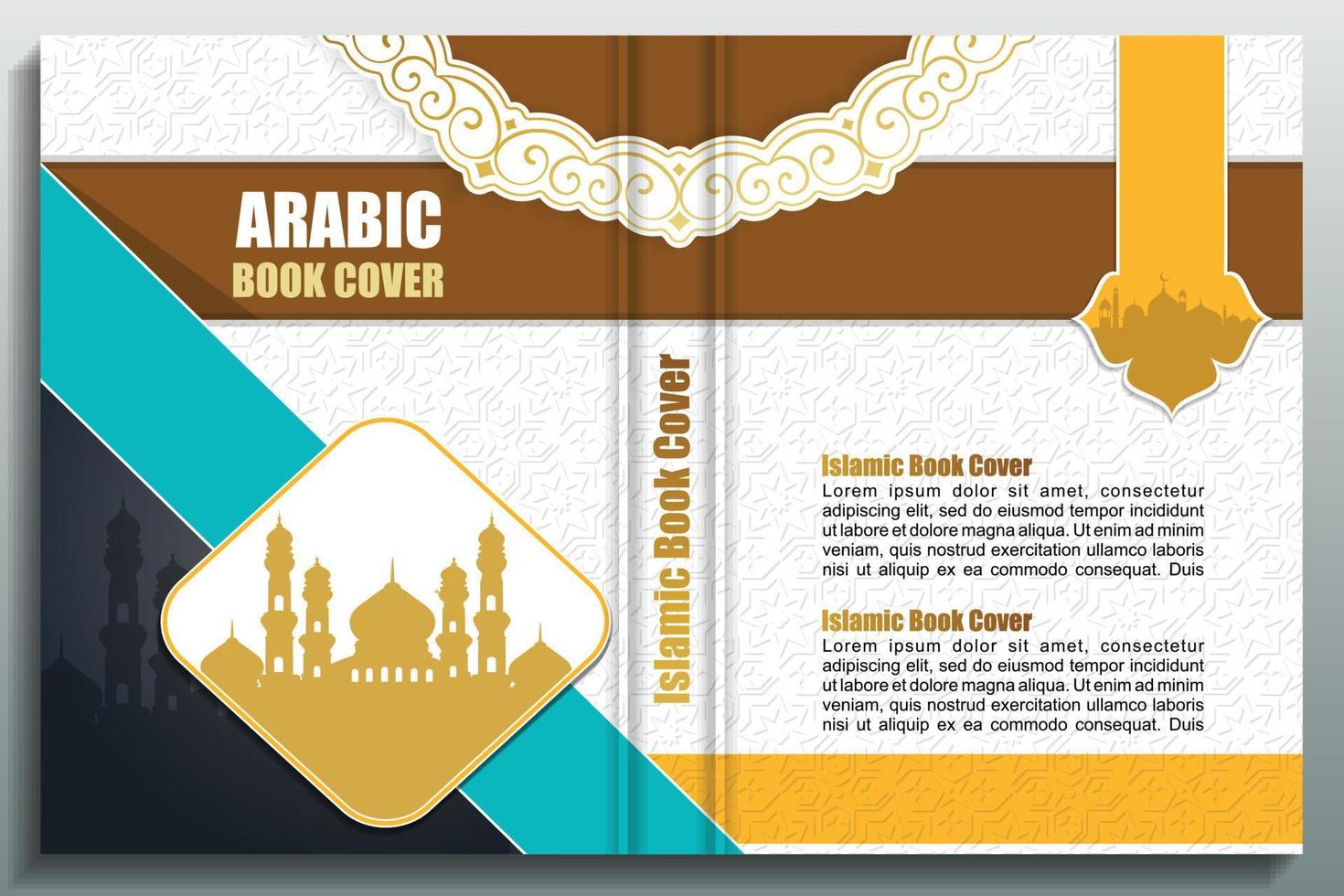 Arabo islamico stile libro copertina design vettore