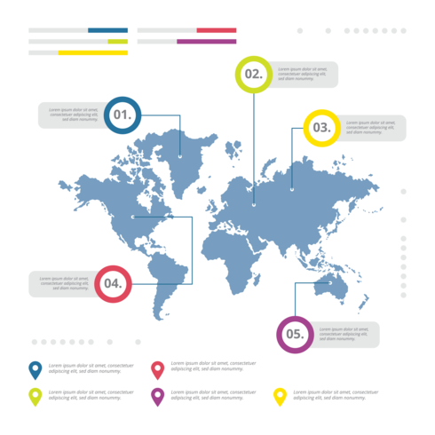 Mappe globali Infographic vettore