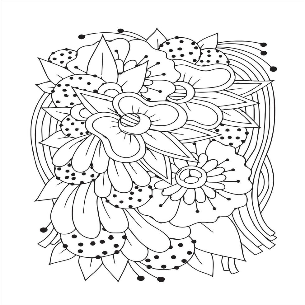 floreale mandala colorazione pagina.fiore vettore illustrazione