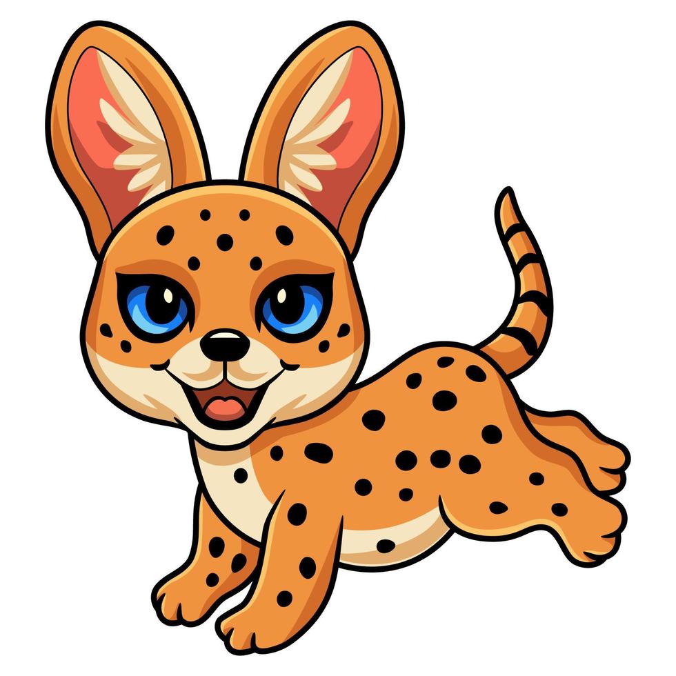 carino gattopardo gatto cartone animato a piedi vettore