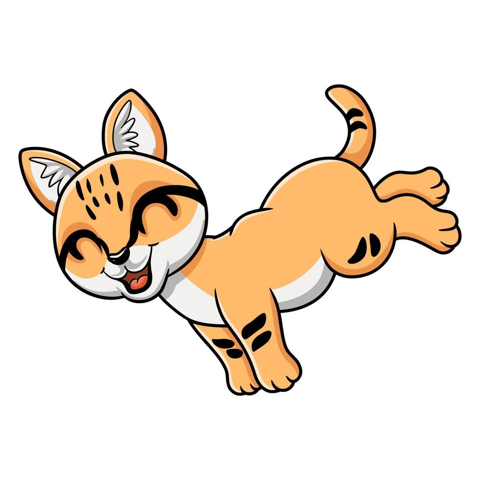 carino sabbia gatto cartone animato salto vettore