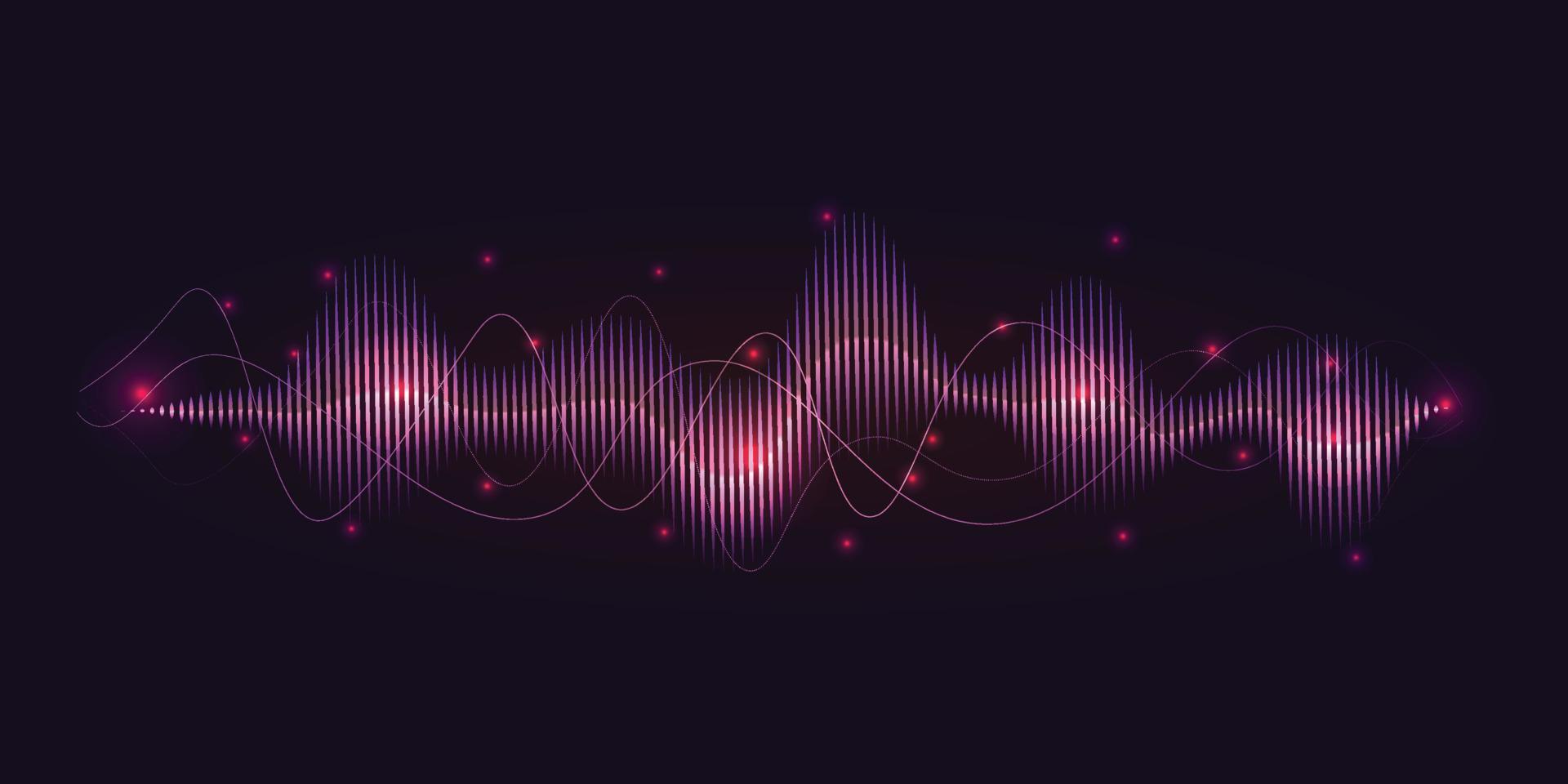 Audio onda sfondo design viola colore stile vettore