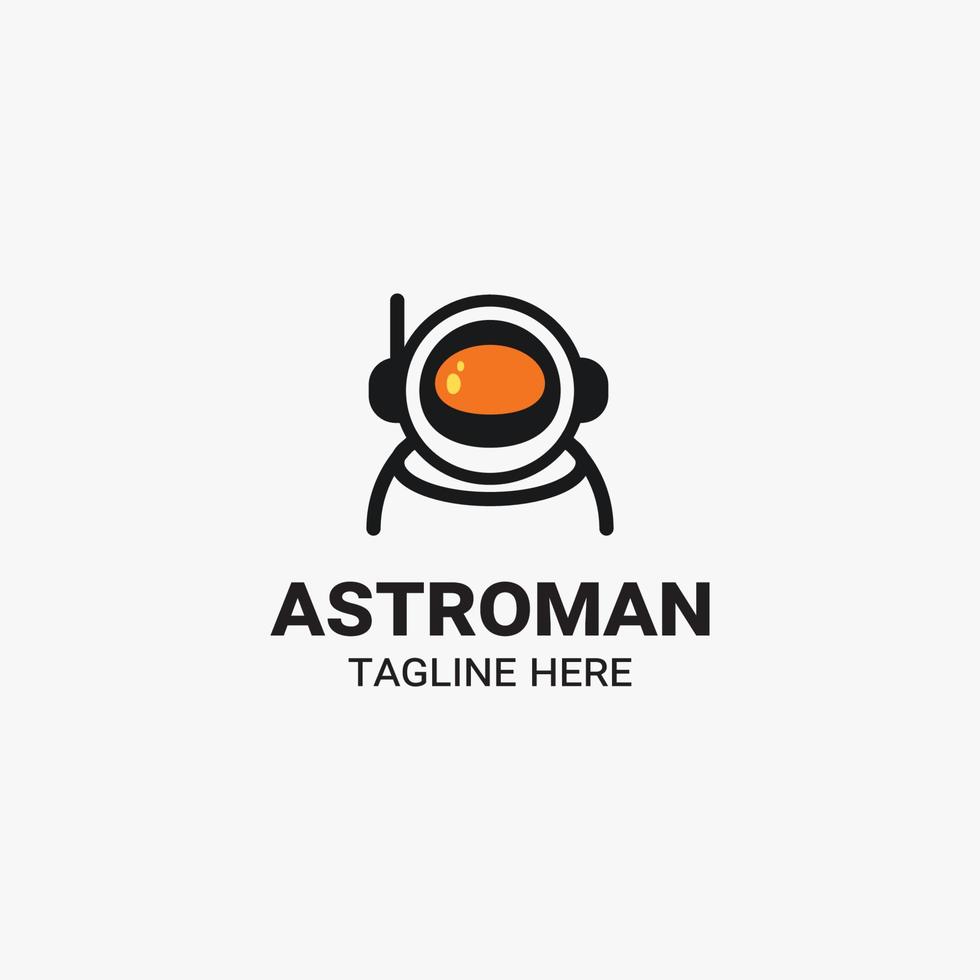 astronauta uomo logo design vettore gratuito