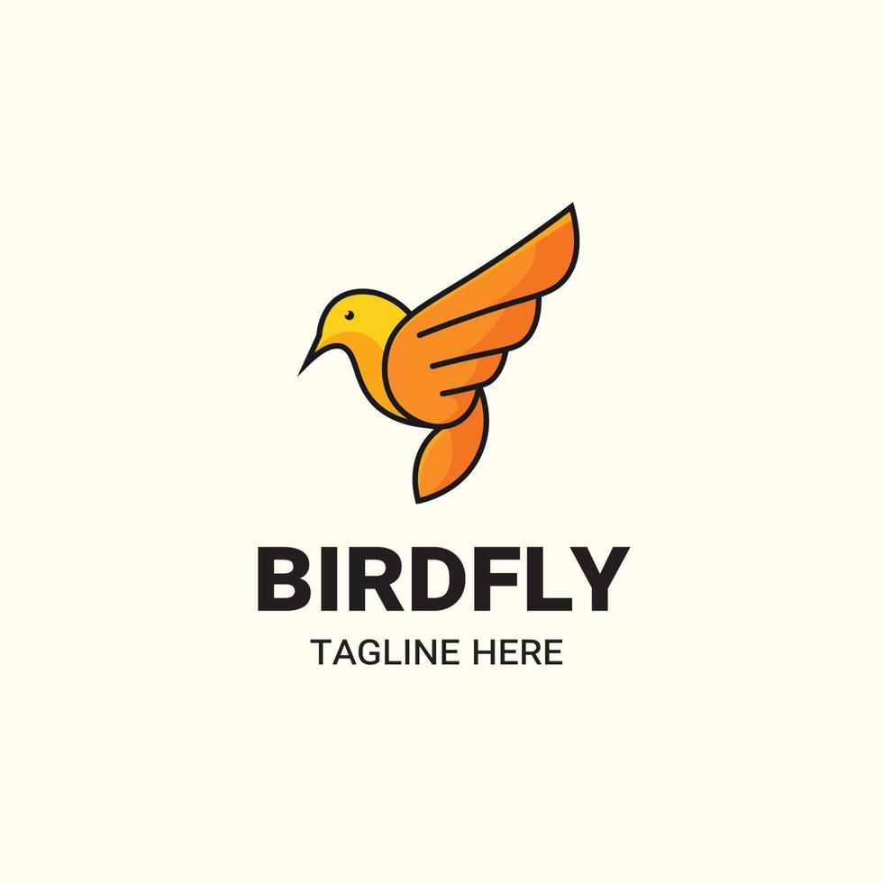 mano disegnato giallo uccello logo design vettore gratuito