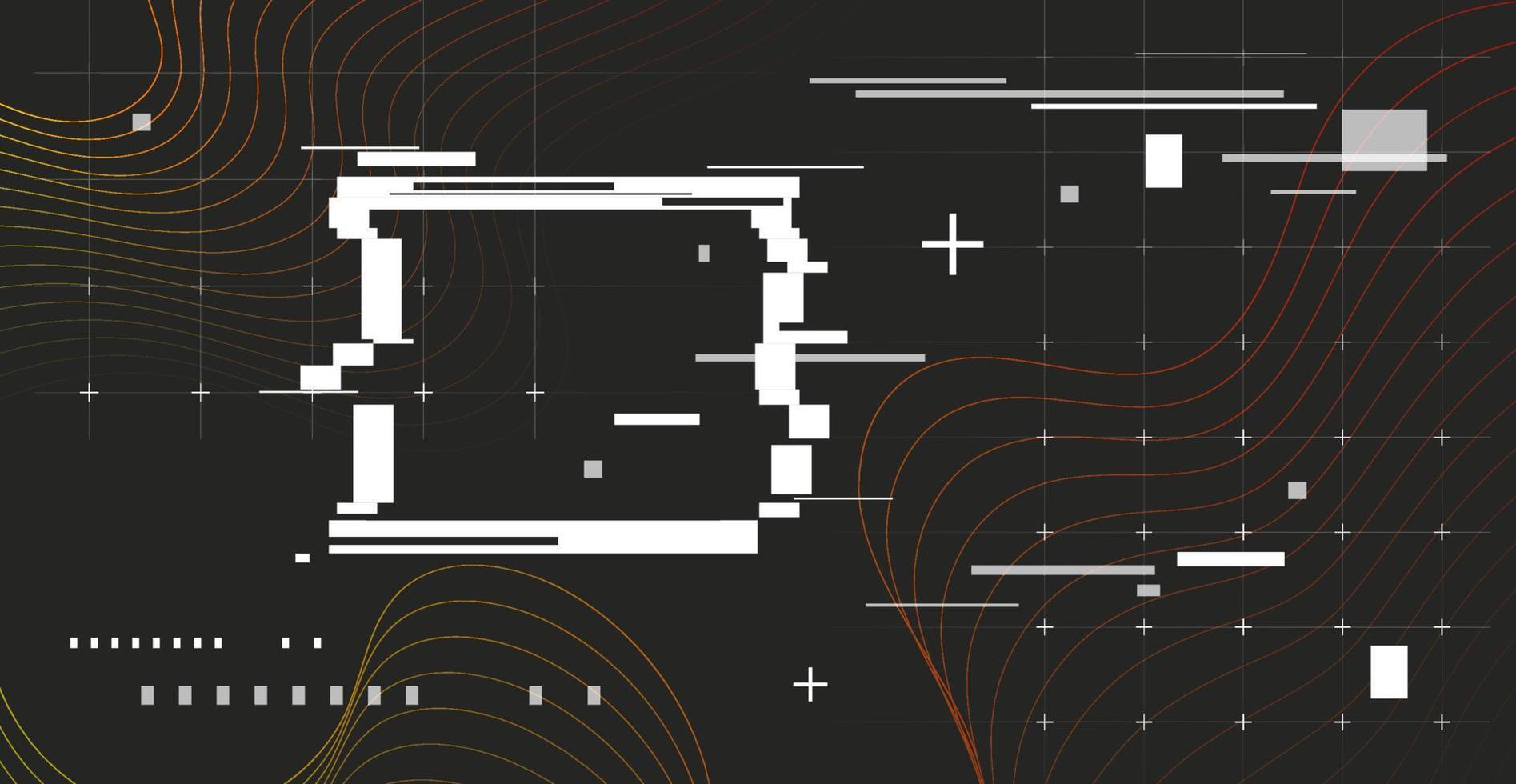 psichedelico problema tecnico sfondo. casuale digitale errore segnale. onda glitch con il Immagine. vettore