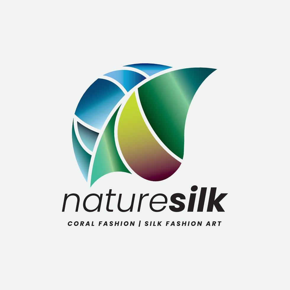 natura seta e lucido moda logo vettore