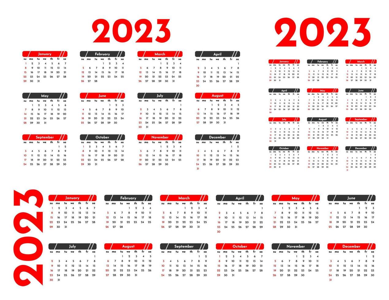 calendario per 2023 isolato su un' bianca sfondo vettore