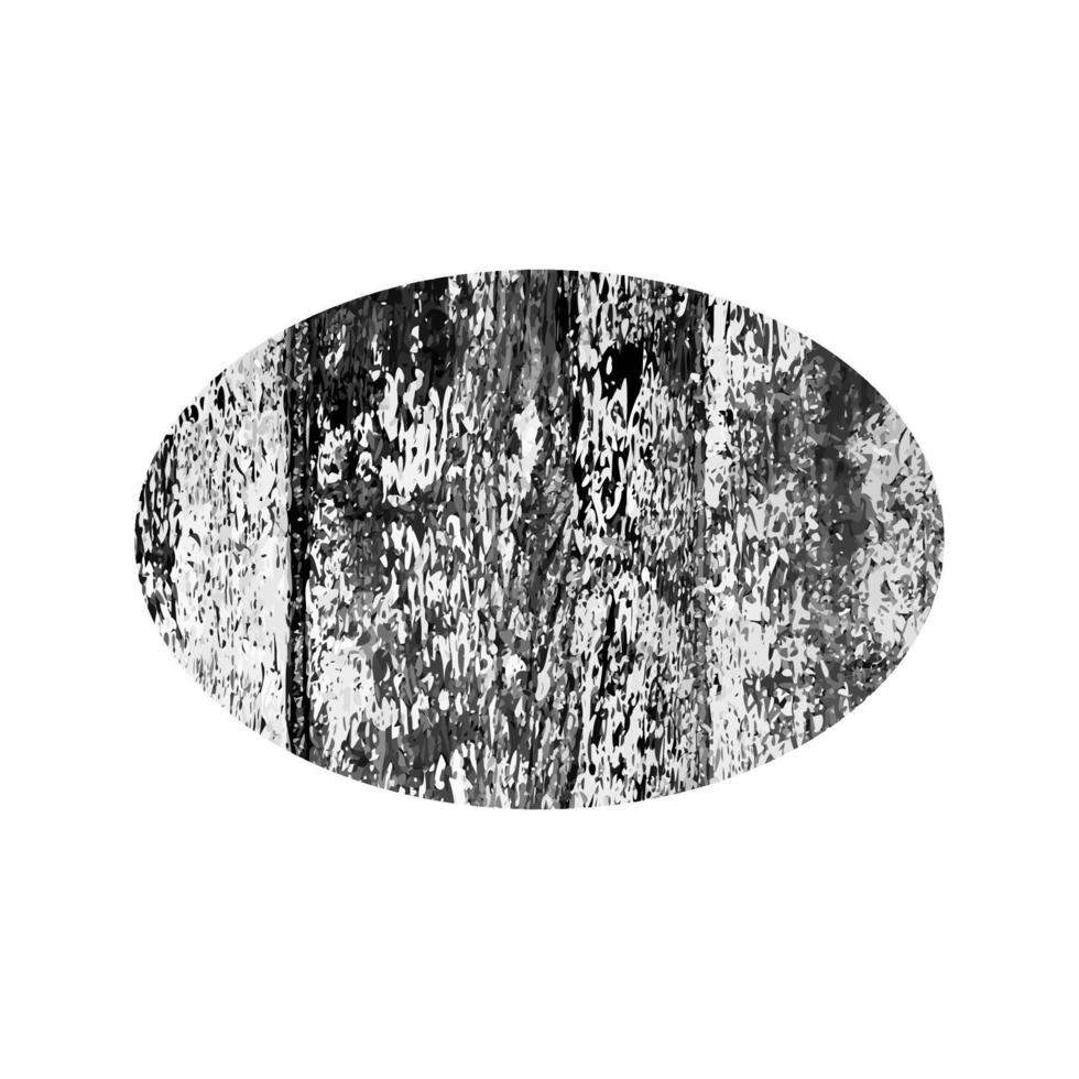 graffiato ovale. buio figura con afflitto grunge legna struttura isolato su bianca sfondo. vettore illustrazione.