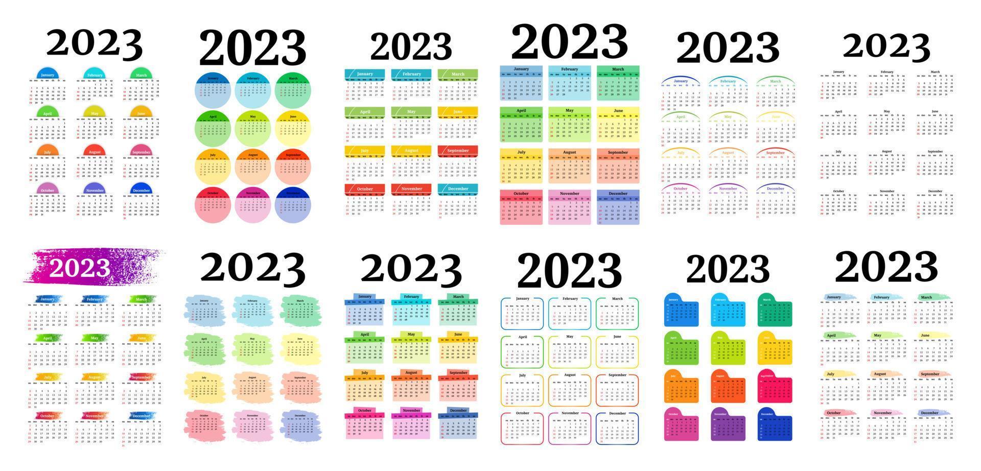 calendario per 2023 isolato su un' bianca sfondo vettore