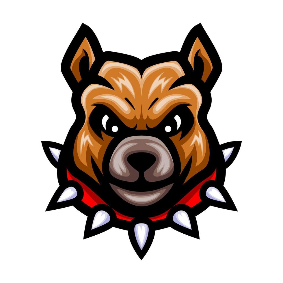 bulldog testa logo portafortuna design vettore