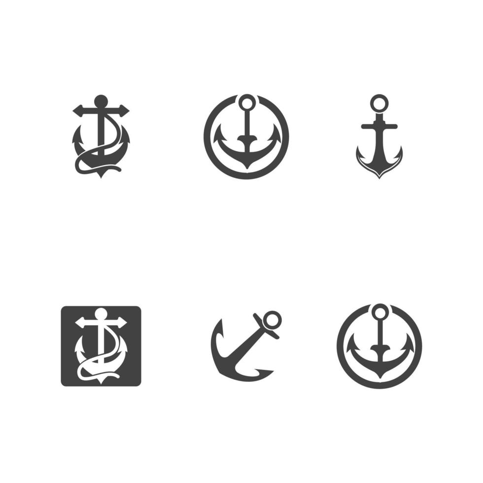 vettore del modello del logo dell'icona dell'ancora