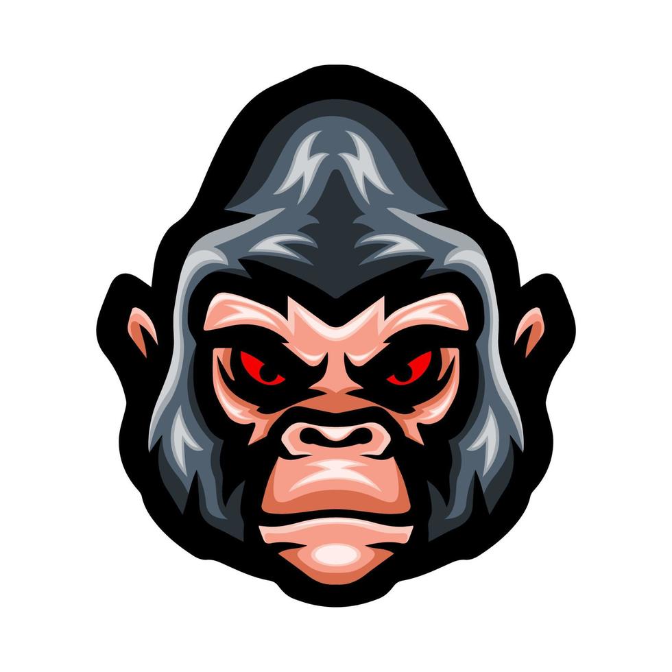 gorilla testa logo portafortuna design vettore