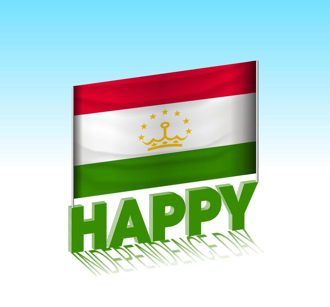 tagikistan indipendenza giorno. semplice tagikistan bandiera e tabellone nel il cielo. 3d lettering modello. pronto speciale giorno design Messaggio. vettore