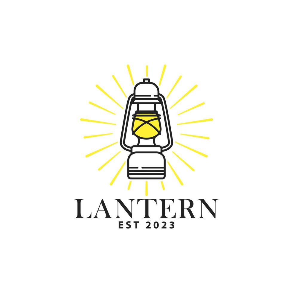 lanterna classico logo linea arte stile vettore