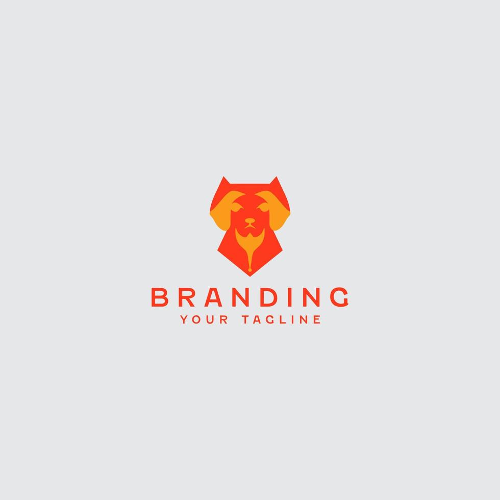 carino cane logo design modello vettore