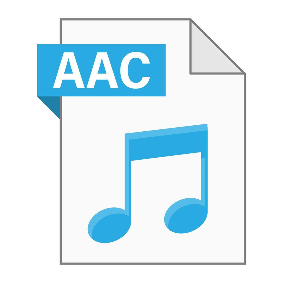 moderno design piatto dell'icona del file aac per il web vettore